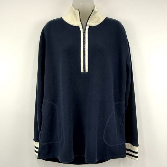 Krimson Klover Sweater Women's XL‎ Navy NWT Half Zip Preppy Academia - Picture 1 of 16